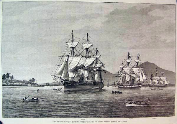 deutsche Schiffe in der Bucht von Corinto